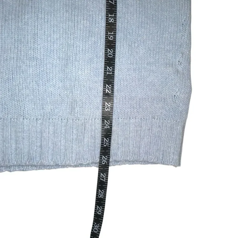 Palm Angels Curved Logo Wool Blend Light Blue Knit Sweater XL